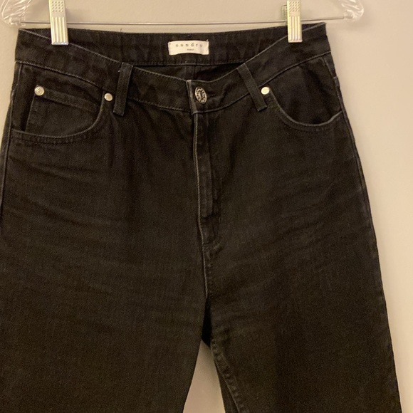 Sandro BLACK Women's Rudolphe High-rise Flare Straight Leg Jeans, size 40 US 8 - Picture 2 of 11